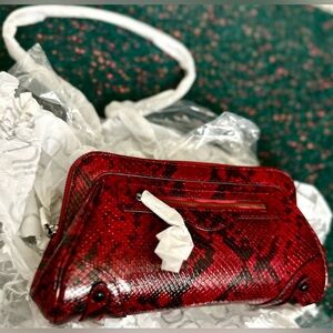 ‼️RARE‼️🎸💯AUTH. REBECCA MINKOFF🎸🔥NWT🔥Mason Leather Clutch/Shoulder Bag—Red Apple